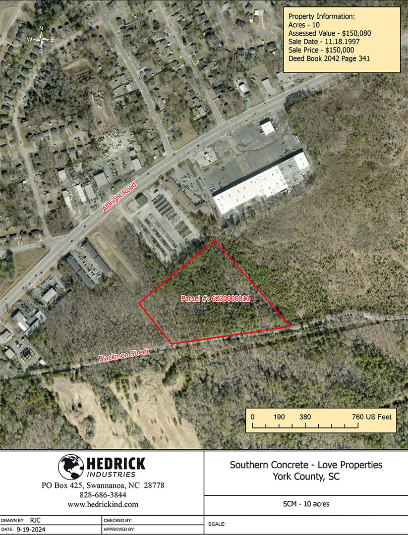 Land For Sale - Southern Concrete - Love Properties York County, SC